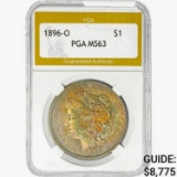 1896-O Morgan Silver Dollar PGA MS63