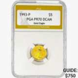 1993-P $5 1/10oz Gold Eagle PGA PR70 DCAM