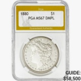 1880 Morgan Silver Dollar PGA MS67 DMPL