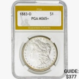 1883-O Morgan Silver Dollar PGA MS65+
