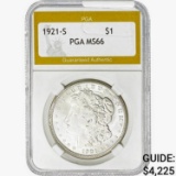 1921-S Morgan Silver Dollar PGA MS66