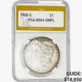 1900-S Morgan Silver Dollar PGA MS64 DMPL