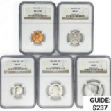 [5] 1966 US Varied Coinage Set NGC MS67 SMS
