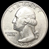1935-D Washington Silver Quarter CLOSELY UNCIRCULA