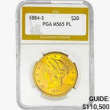 1884-S $20 Gold Double Eagle PGA MS65 PL