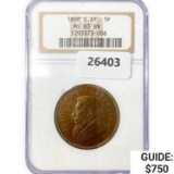 1898 S. African Bronze Penny NGC MS63 BN