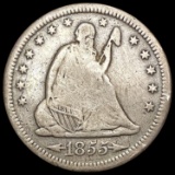 1855-S Arrows Seated Liberty Quarter NICELY CIRCUL