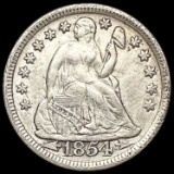 1854 Arrows Seated Liberty Dime CLOSELY UNCIRCULAT