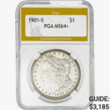 1901-S Morgan Silver Dollar PGA MS64+