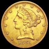 1881 $5 Gold Half Eagle UNCIRCULATED