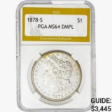 1878-S Morgan Silver Dollar PGA MS64 DMPL