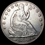 1853-O A & R Seated Liberty Half Dollar NEARLY UNC