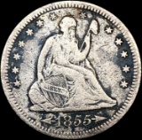 1855-S Arws Seated Liberty Quarter NICELY CIRCULAT
