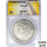 1891-O Morgan Silver Dollar ANACS AU50