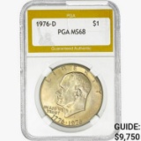 1976-D Eisenhower Silver Dollar PGA MS68