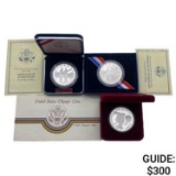 1983-2004 Silver $1 Commem Lot (3 Coins)
