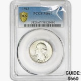 1943 Washington Silver Quarter PCGS MS67