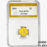 1994 $5 1/10oz Gold Eagle PGA MS70