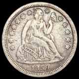 1859-O 13 Stars Seated Liberty Dime NICELY CIRCULA