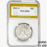 1941-S Walking Liberty Half Dollar PGA MS66