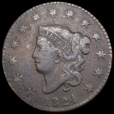 1824 Coronet Head Large Cent NICELY CIRCULATED