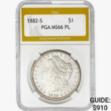 1882-S Morgan Silver Dollar PGA MS66 PL