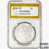 1878 7TF Morgan Silver Dollar PGA MS65+ REV 78