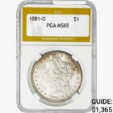 1881-O Morgan Silver Dollar PGA MS65