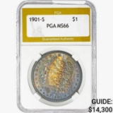 1901-S Morgan Silver Dollar PGA MS66