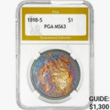 1898-S Morgan Silver Dollar PGA MS63