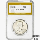 1959-D Franklin Half Dollar PGA MS64