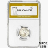 1916 Mercury Silver Dime PGA MS64+ FSB