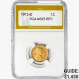 1915-D Wheat Cent PGA MS65 RED