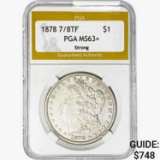 1878 7/8TF Morgan Silver Dollar PGA MS63+ Strong