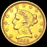 1852 $3 Gold Piece CLOSELY UNCIRCULATED