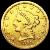 1861-S $2.50 Gold Quarter Eagle LIGHTLY CIRCULATED