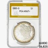 1885-O Morgan Silver Dollar PGA MS67+