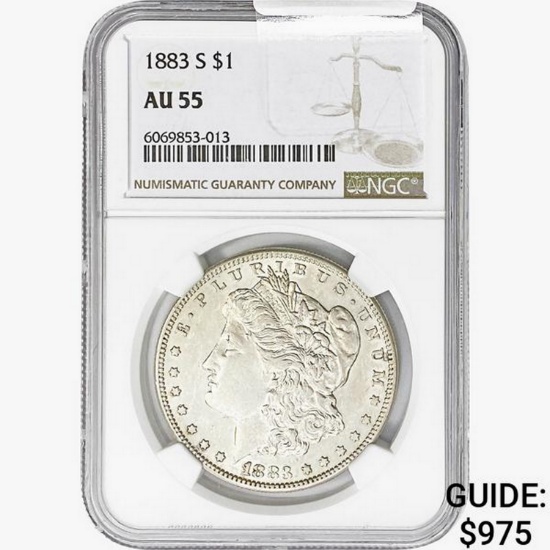 1883-S Morgan Silver Dollar NGC AU55