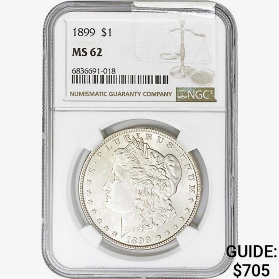 1899 Morgan Silver Dollar NGC MS62