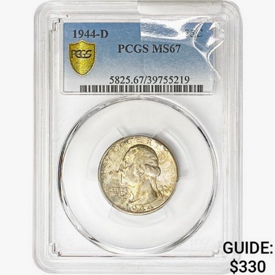 1944-D Washington Silver Quarter PCGS MS67