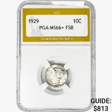 1929 Mercury Silver Dime PGA MS66+ FSB