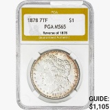 1878 7TF Morgan Silver Dollar PGA MS65 REV 78