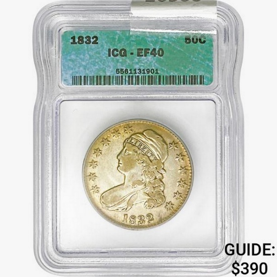 1832 Capped Bust Half Dollar ICG EF40