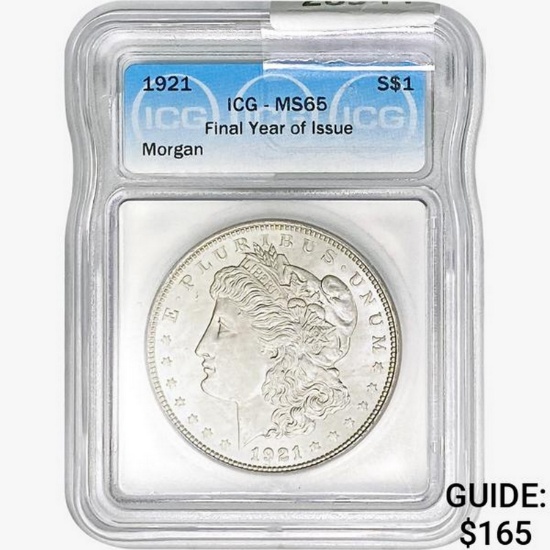 1921 Morgan Silver Dollar ICG MS65 FYI