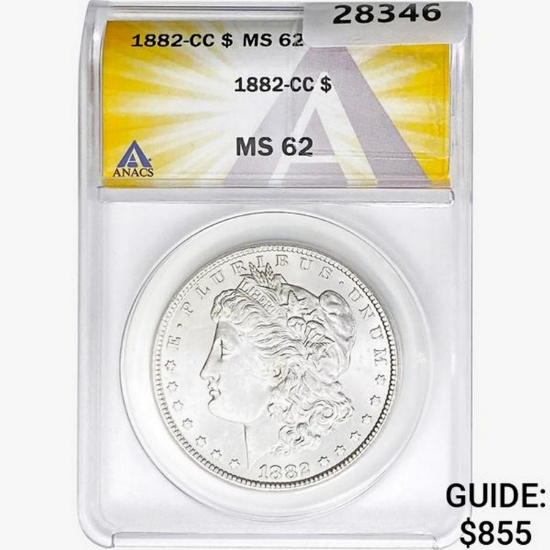 1882-CC Morgan Silver Dollar ANACS MS62