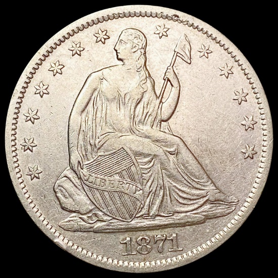 1871-S Seated Liberty Half Dollar CLOSELY UNCIRCULATED