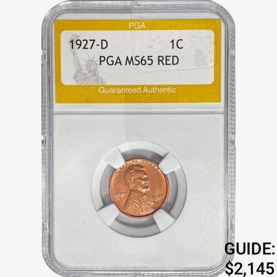 1927-D Wheat Cent PGA MS65 RED