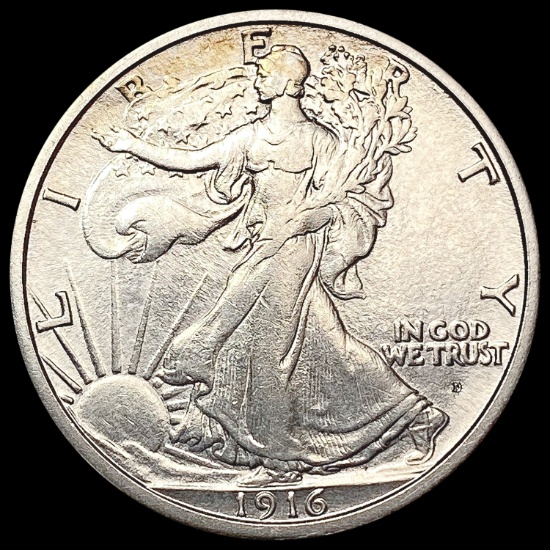 1916-D Walking Liberty Half Dollar CLOSELY UNCIRCULATED