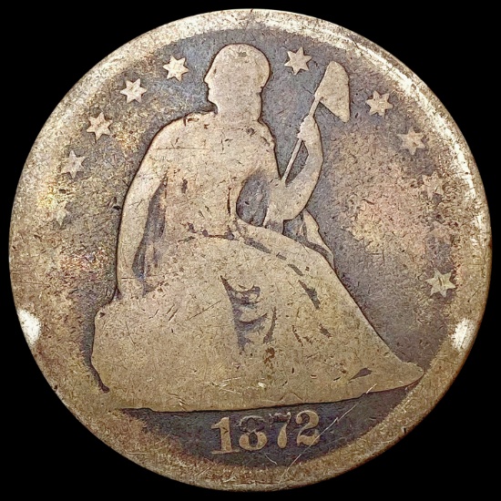 1872 Seated Liberty Dollar NICELY CIRCULATED