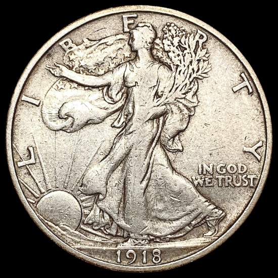 1918 Walking Liberty Half Dollar LIGHTLY CIRCULATED